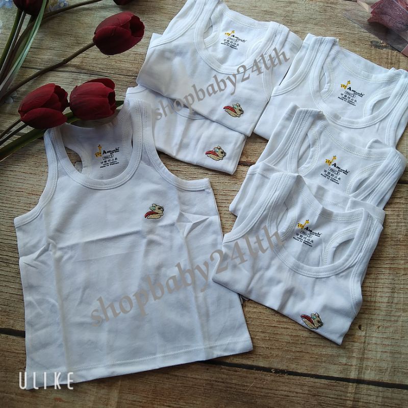 Áo 3 lỗ trắng Thái cotton cho bé trai, gái chất mịn mát