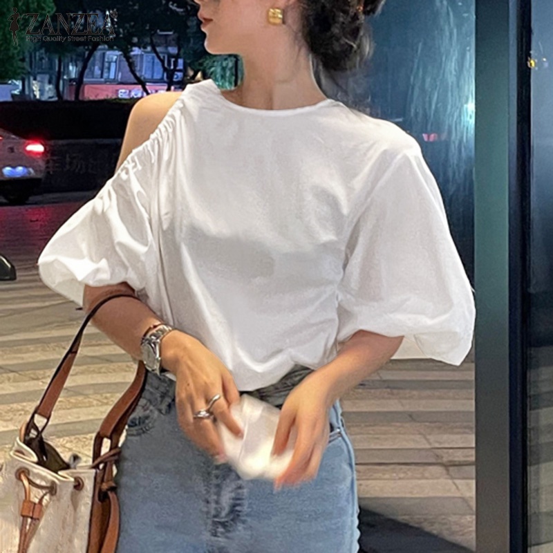 Áo kiểu ZANZEA trễ vai tay dài thời trang nữ tính thanh lịch