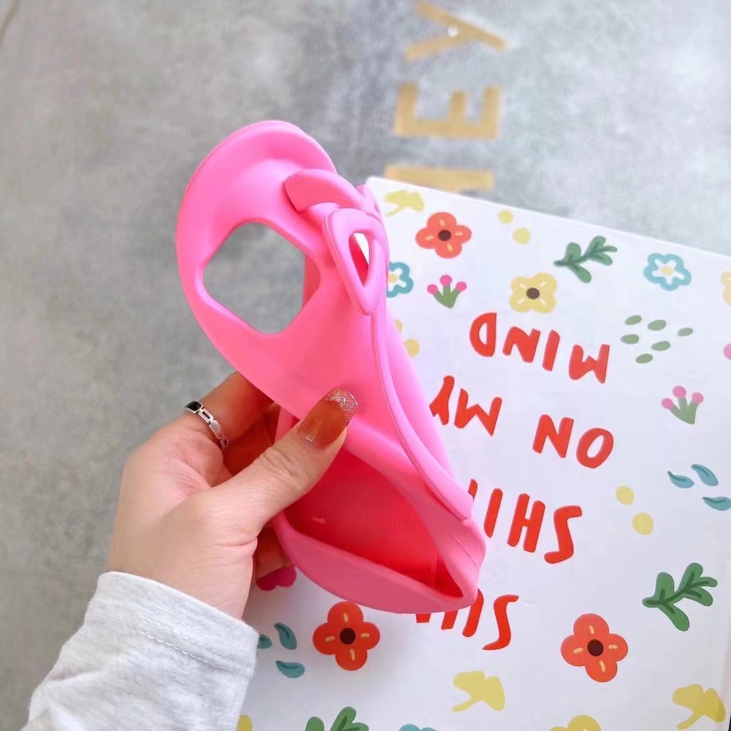 Ốp Điện Thoại Silicon Hình Dép Tông Hồng Kirby Cho iPhone XS Max 11ProMax 12ProMax 13ProMax
