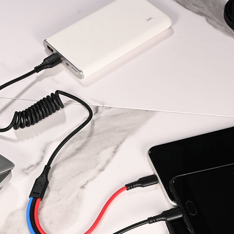 Dây cáp sạc nhanh HDOORLINK 3 trong 1 Type C USB thích hợp cho iP 13 12 11 Pro XS 3A Huawei Xiaomi