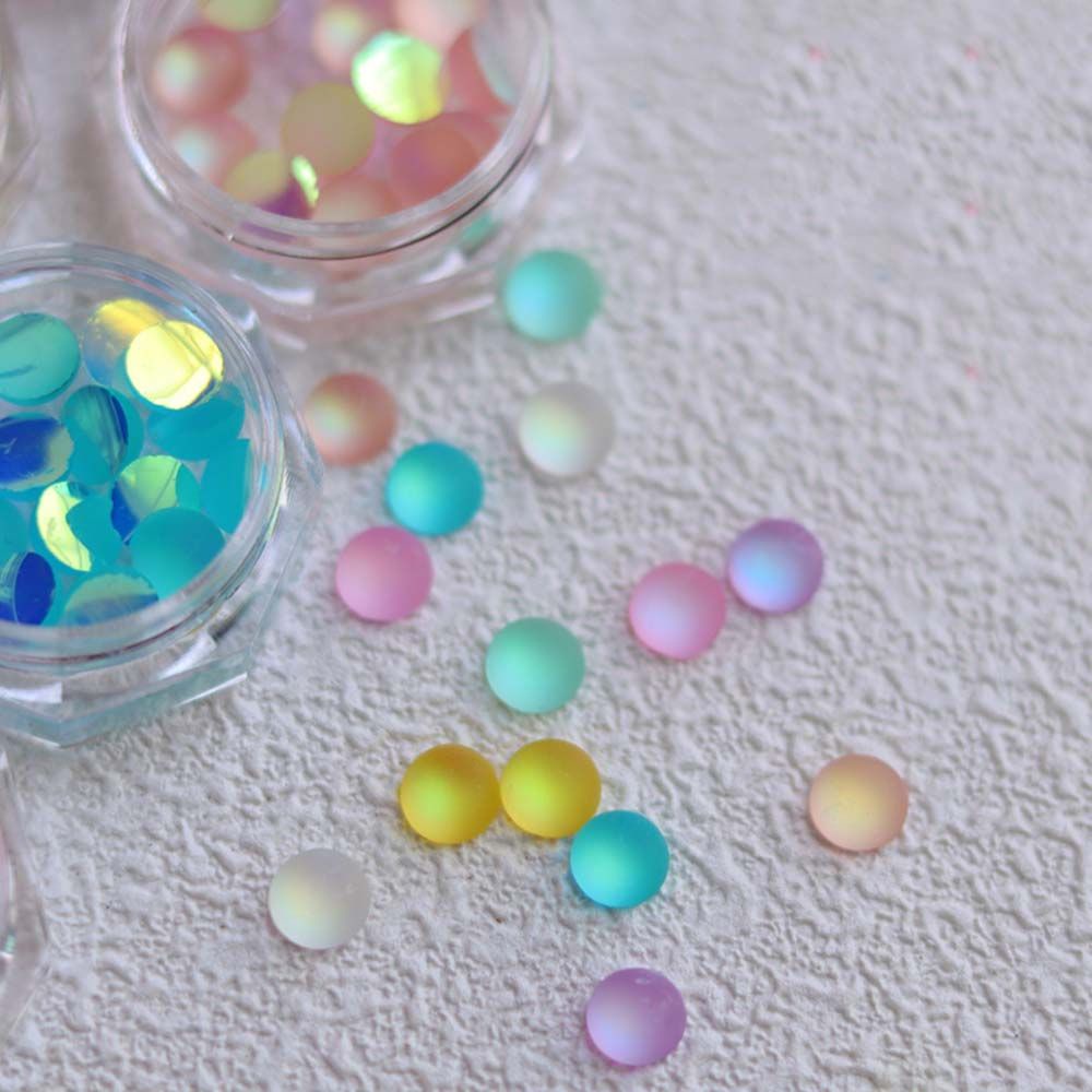 [Hàng mới về] Phụ kiện trang trí móng tay nghệ thuật bằng nhựa resin hình tròn mắt mèo 3D