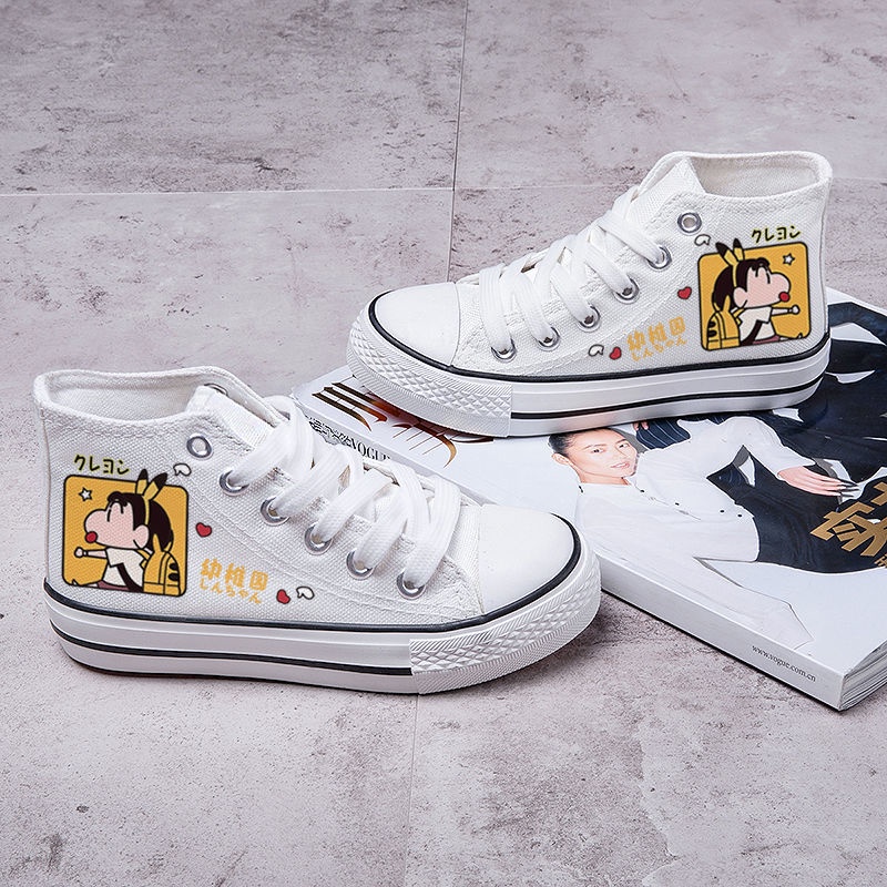 Giày Vải Canvas Cổ Cao In Họa Tiết Hoạt Hình Phát Sáng Thời Trang Mùa Hè Phong Cách Hàn Quốc Mới Cho Bé Trai