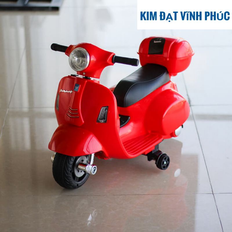 xe điện vespa cho bé , xe máy điện có chân ga và giỏ xe