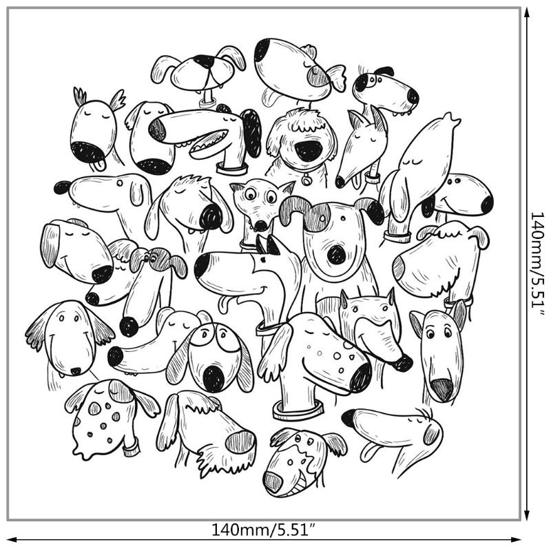 Khuôn Silicone Làm Nền Trang Trí Album Hình Chú Chó Vui Nhộn