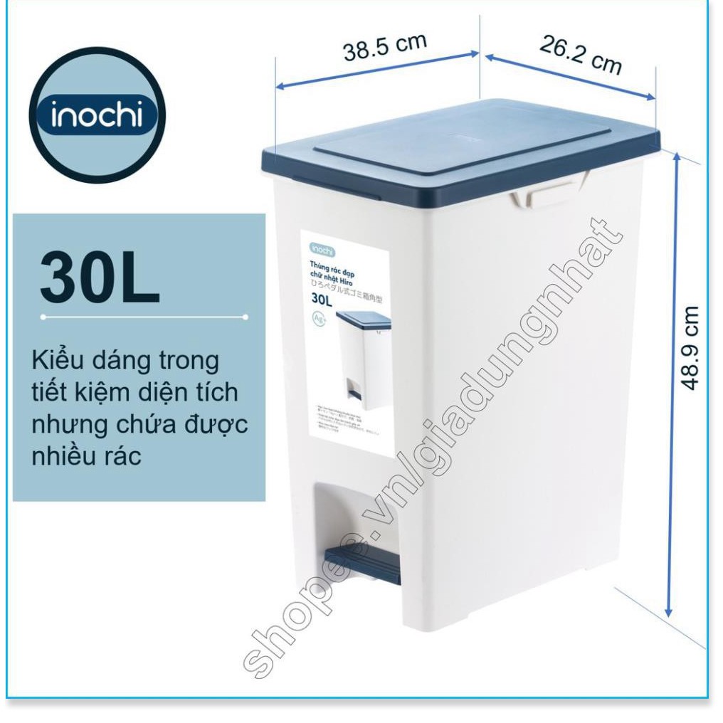 Thùng Rác có lõi bên trong-30 Lít Nhựa INOCHI, đựng Rác Văn Phòng,Đựng Rác Gia Đình, Trong Nhà, Ngoài Trời