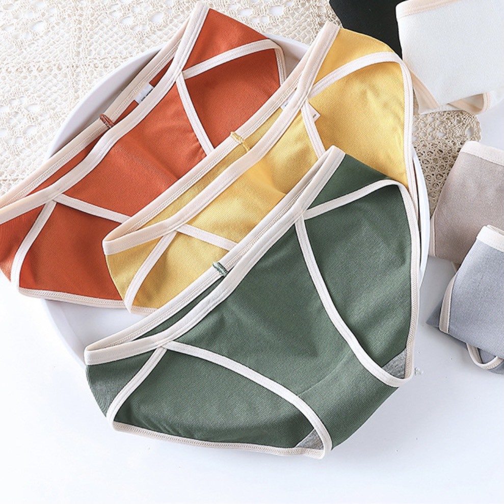 Quần Lót Nữ Chìm Viền, Phối Màu Vintage Tinh Tế, Xẻ Đùi Chống Cấn Cộm Hiệu Quả