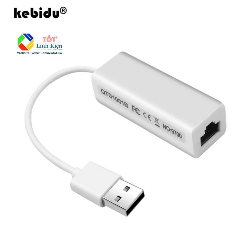 Adapter RJ45 USB 2.0 Sang Ethernet Network LAN 10Mbps - Windows