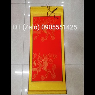 Bộ 4 TẤM biểu lụa  đỏ thư pháp /Giấy viết thư pháp liễn bồi lụa