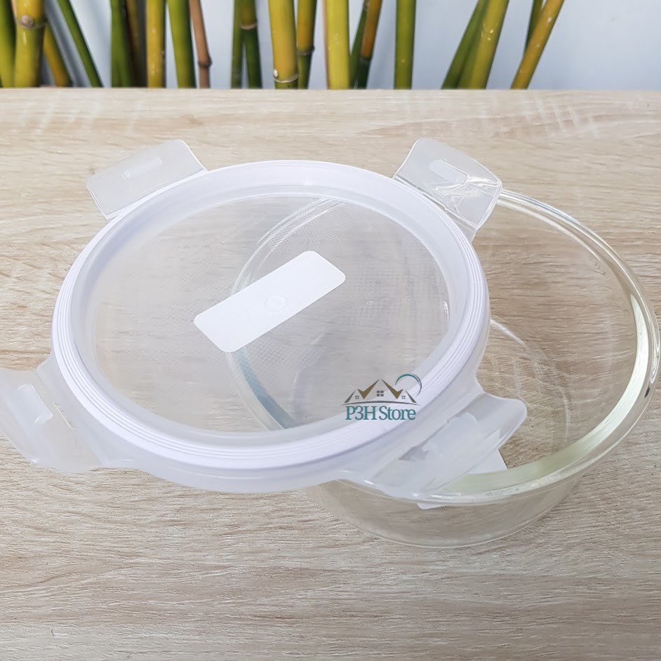 Hộp thủy tinh chịu nhiệt Lock&amp;lock OvenGlass dung tích 650ml hình tròn LLG831