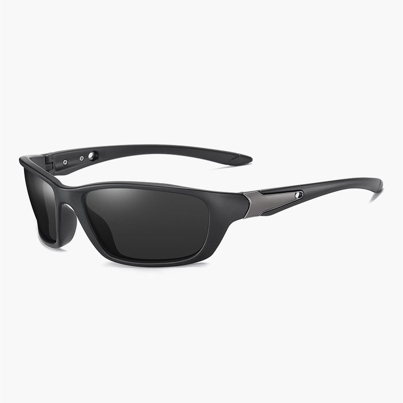 Kính mát thể thao kiểu dáng ôm mặt tròng Polarized A5307 NVfashion - Gọng đen nhám