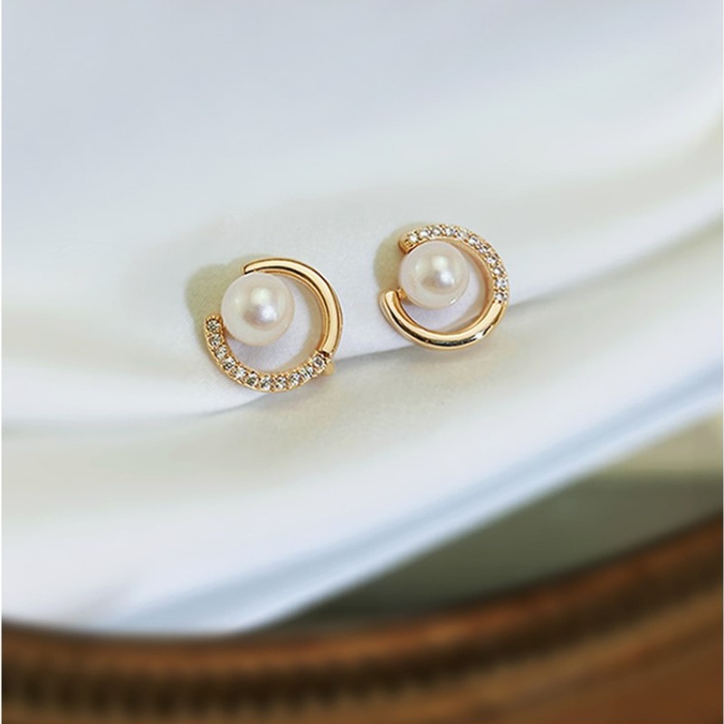 Thời trang tinh tế Kẹp tai ngọc trai phong cách Hàn Quốc Kẹp tai silicon không đau