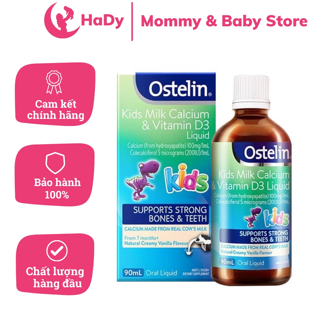 Canxi & D3 Ostelin cho bé- Calcium & D3 Ostelin Milk Liquid (90ml)