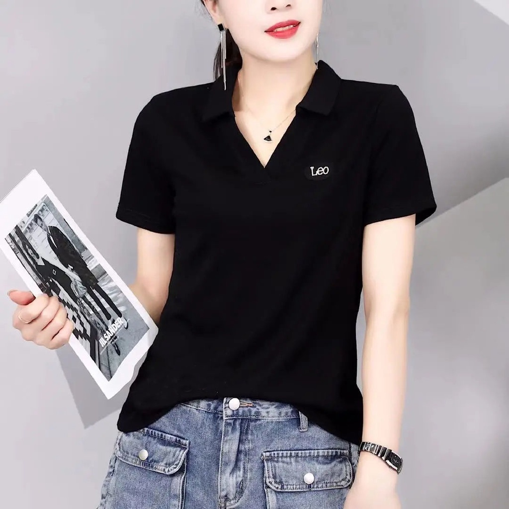 Áo polo ngắn tay thời trang mùa hè dành cho phụ nữ trung niên