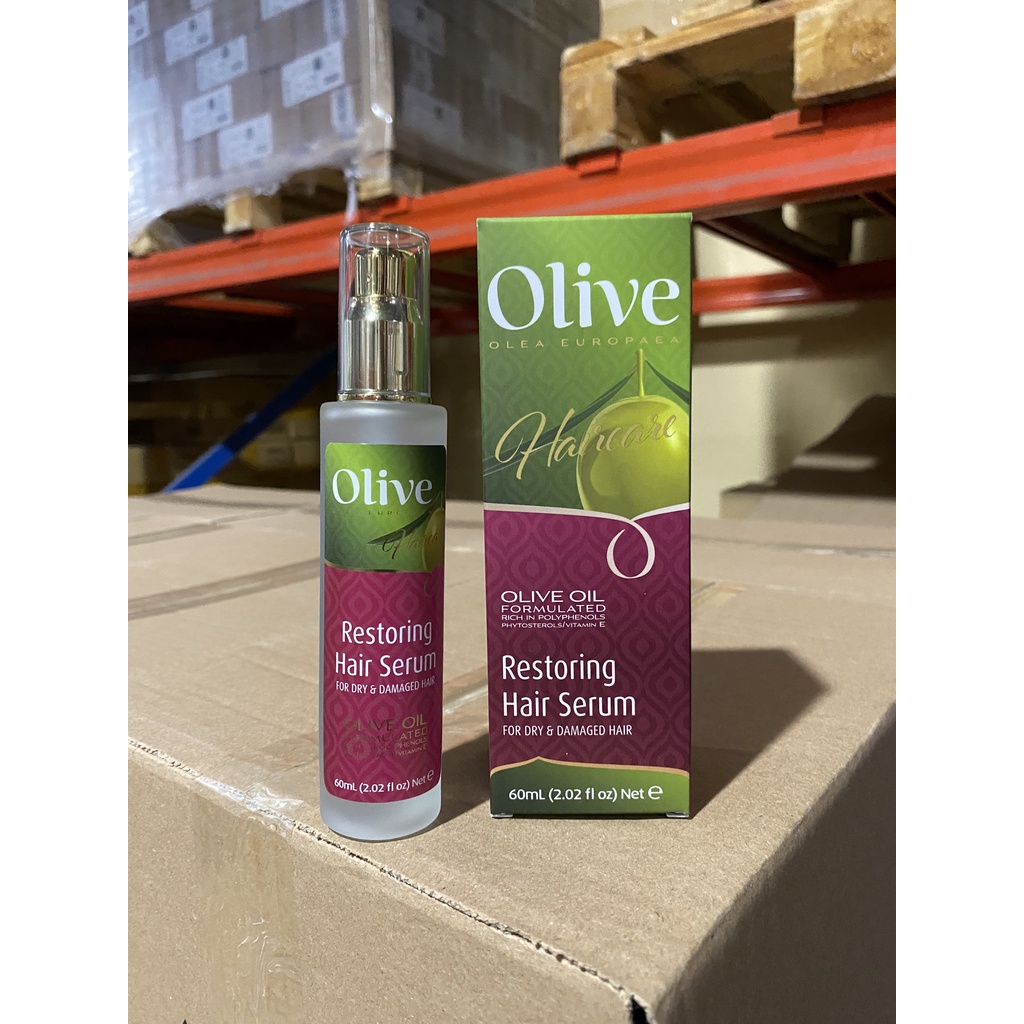 Tinh chất phục hồi tóc hư tổn Spa Pharma Olive Restoring Hair Serum for Dry &amp; Damaged Hair 60ml