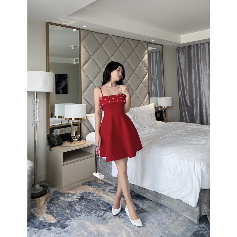 ĐẦM DÂY ĐÍNH NGỌC - HÌNH THẬT SHOP CHỤP