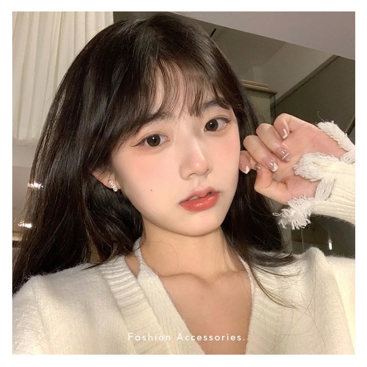 iF YOU Set 6 khuyên tai   kiểu trái tim/ nơ đính hạt ngọc trai dễ thương