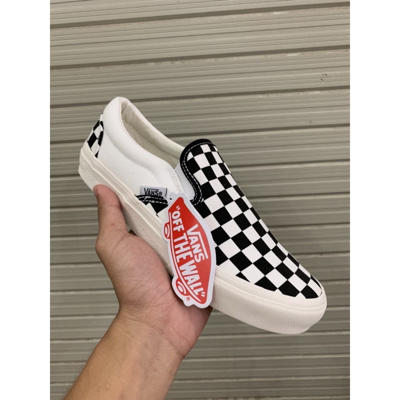 [Mã FAGREEN245 giảm tới 30K đơn 99K] [1:1 -Box Xanh] Giày Thể Thao Lười Slip On Caro Đen Trắng Nam Nữ | BigBuy360 - bigbuy360.vn