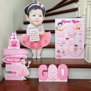 Set Chibi sinh nhật bé 4 hoặc 8 chi tiết.