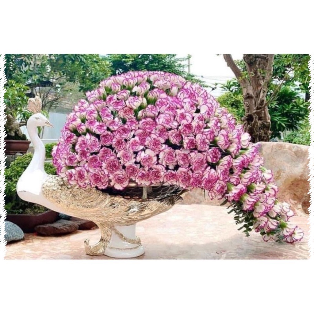 khay đựng hoa quả cắm hoa con Công, hàng cao cấp