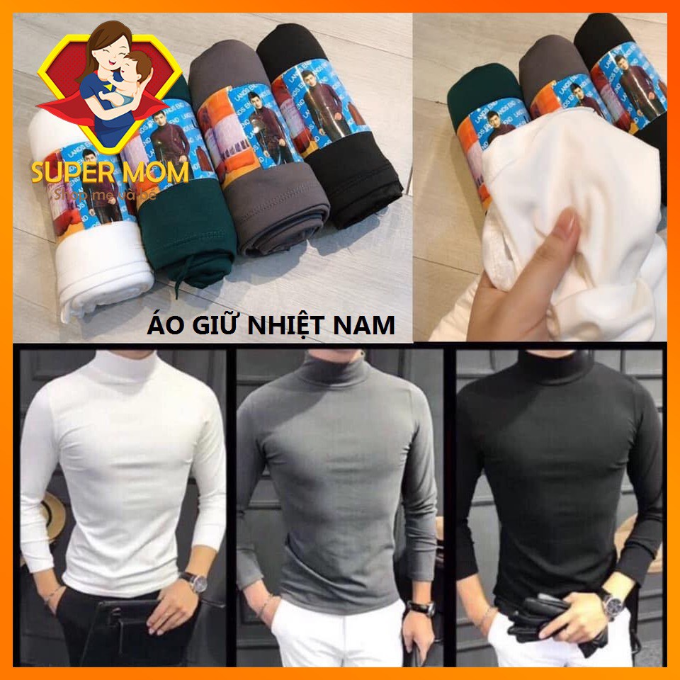 Áo Giữ Nhiệt lót nỉ siêu ấm cho NAM, áo giữ nhiệt nam cao cổ