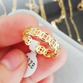 Nhẫn kim tiền titan không đen không gỉ sang trọng dành cho phái nữ BHN31