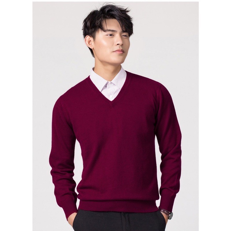 Áo len nam cổ tim dáng slimfit ôm - Sợi Cotton mềm - Phối sơ mi cực đẹp - OMAN