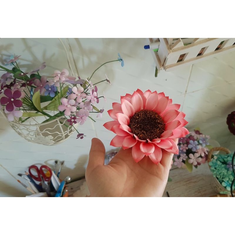 Set nguyên liệu làm hoa hướng dương bằng giấy mỹ thuật (đọc kỹ mô tả)