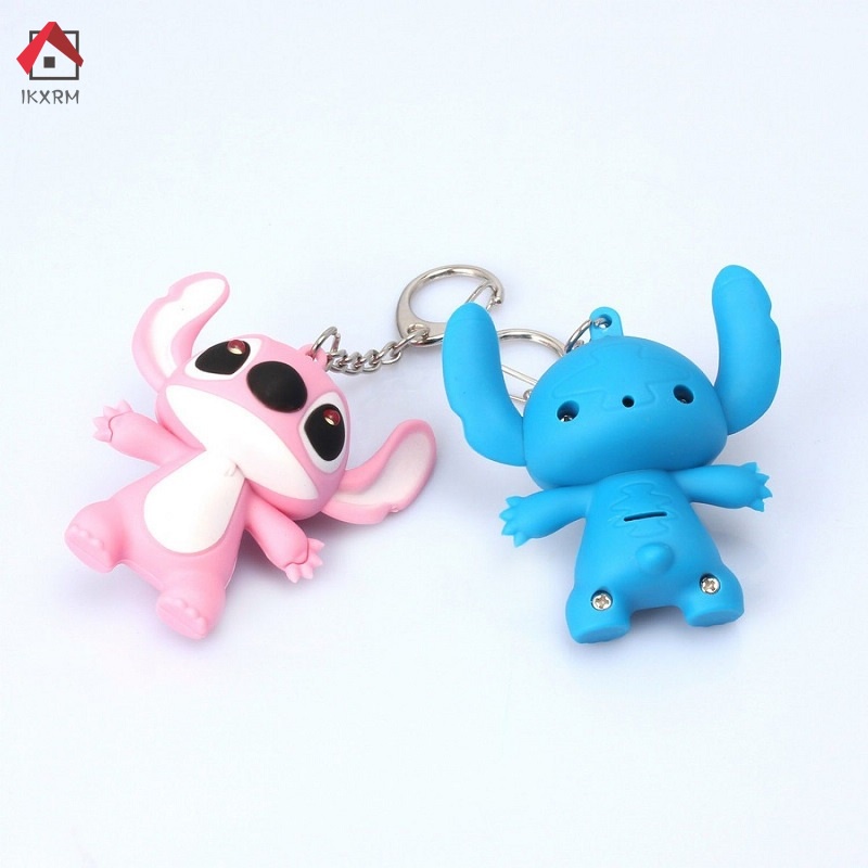 Móc Chìa Khóa Hình Stitch Hoạt Hình Có Đèn Led