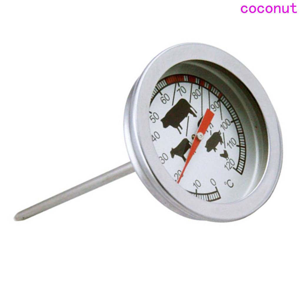 Nhiệt kế đo thịt BBQ nhanh chóng phạm vi 0-120℃ bằng kim loại tiện lợi