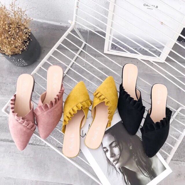 Giày sục đế bệt da lộn