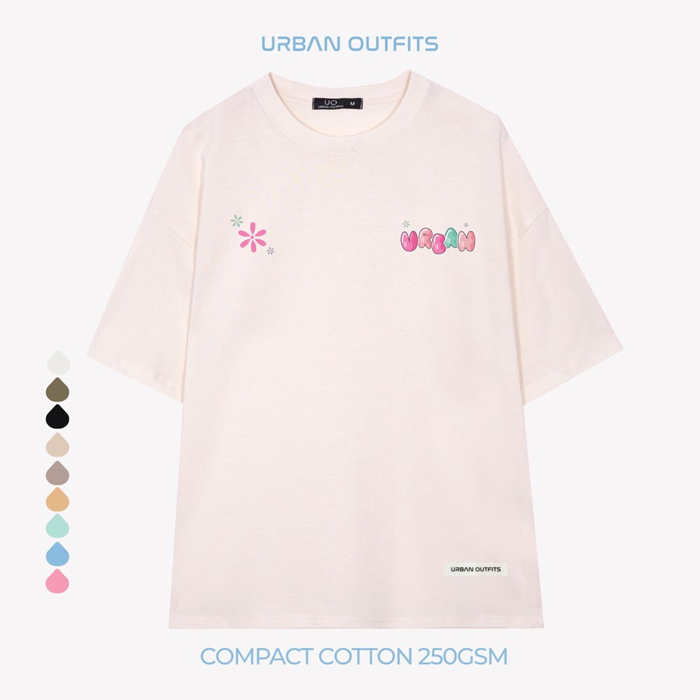 Áo Thun Tay Lỡ Form Rộng URBAN OUTFITS  ATO117 Local Brand In HOA URBAN ver 2.0 Chất Vải 100% Compact Cotton 250GSM Dầy