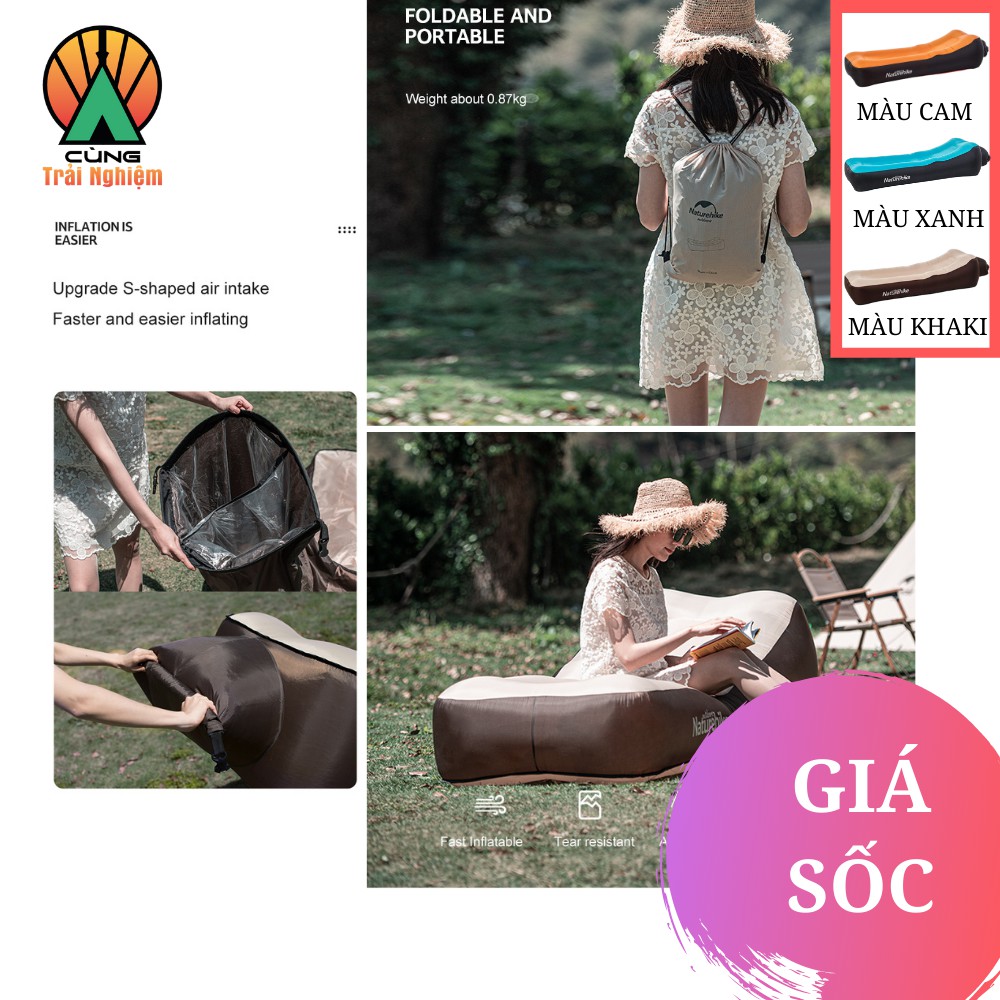 [CHÍNH HÃNG] Sofa Bơm Hơi Gấp Gọn Chống Nước Naturehike Dành CHo Du Lịch Dã Ngoại NH20FCD05