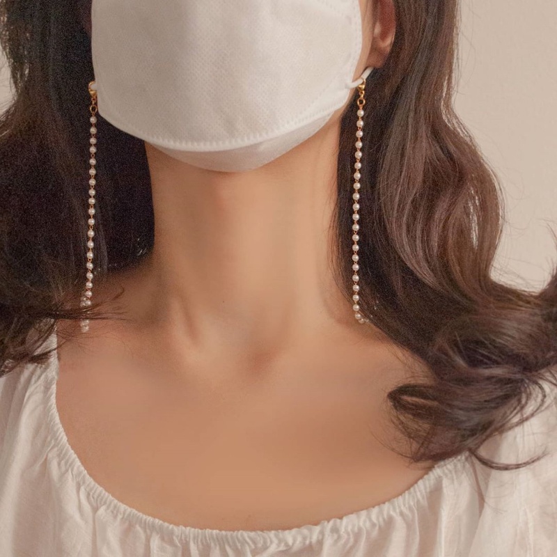 Dây Đeo Khẩu Trang Đính Ngọc Trai Thời Trang Hàn Quốc Cho Nữ