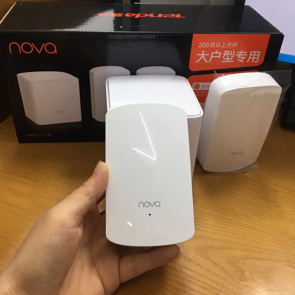 Tenda Nova MW5, Hệ thống wifi Mesh Dual-Band, 3 Pack white (AC1200) băng tần tốc độ 1200Mbps, phạm vi phủ sóng 350m2