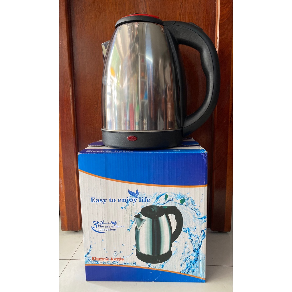 Ấm siêu tốc inox 1.8L Electric kettle loại tốt, đun nước nhanh nóng, tự ngắt khi nước sôi