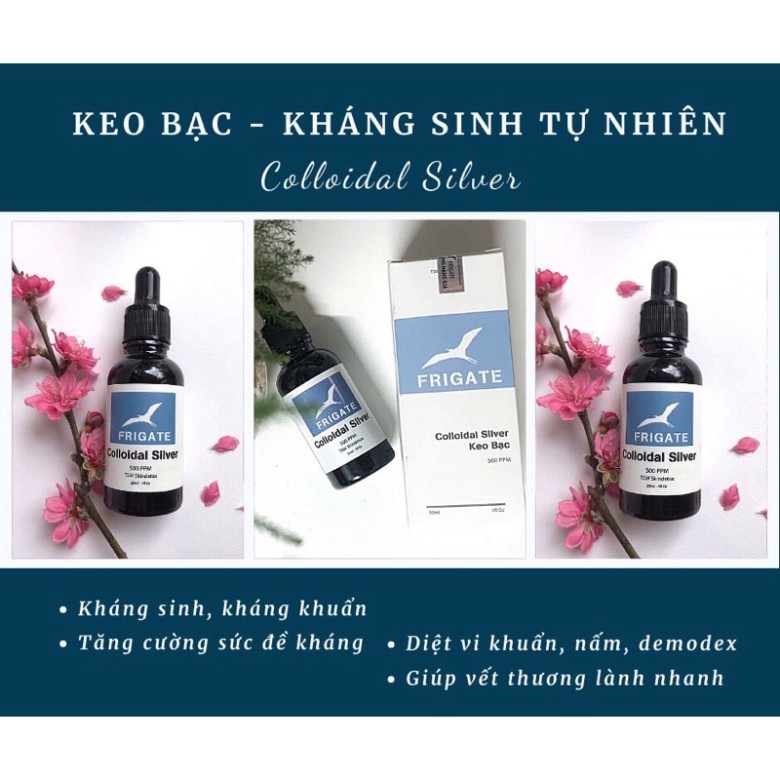 KEO BẠC - COLLOIDAL SILVER - FRIGATE - HỖ TRỢ CẢI THIỆN MỤN, DEMODEX MINISIZE 5ML - Shopmyphamtoigian