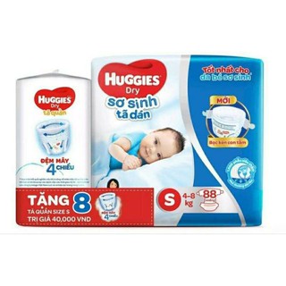 Quà tặngTã dán Huggies size NB58+2 NB74 S56 S88 miếng.