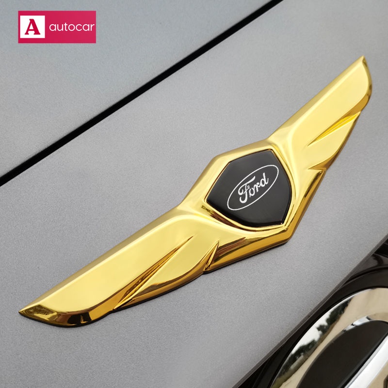Miếng Dán Trang Trí Nắp Capo Xe Hơi Ford Hình Cánh Thiên Thần Bằng Kim Loại