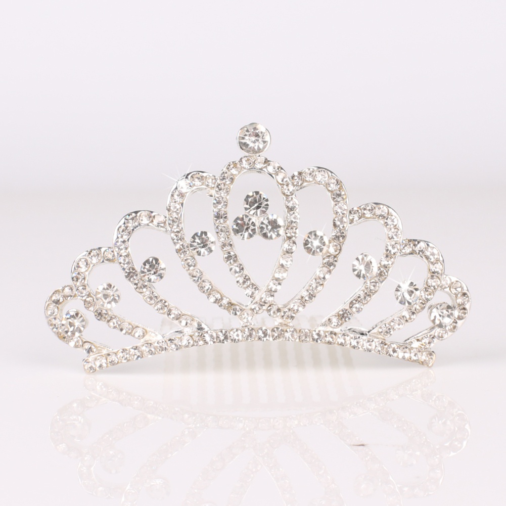 Lược Cài Tóc Hình Vương Miện Đính Đá Nhân Tạo Thời Trang Cho Bé Gái