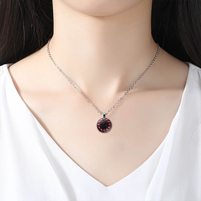Vòng cổ Mặt Tròn Hình Đôi Mắt Sharingan Anime Naruto Shippuden Phong Cách Vintage