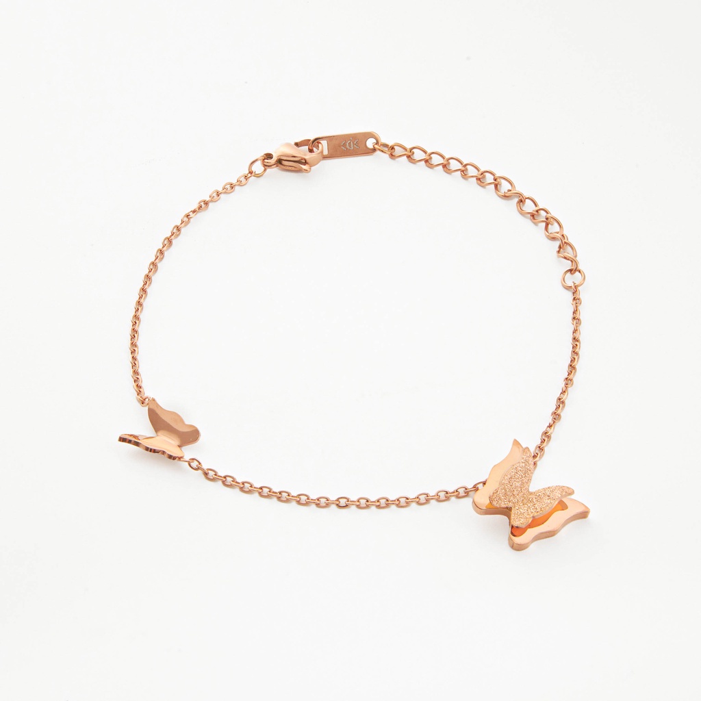 Bộ quà tặng trang sức CDE gồm Dây chuyền ,vòng tay, khuyên tai CDE Butterfly Ear Plugs Rose Gold