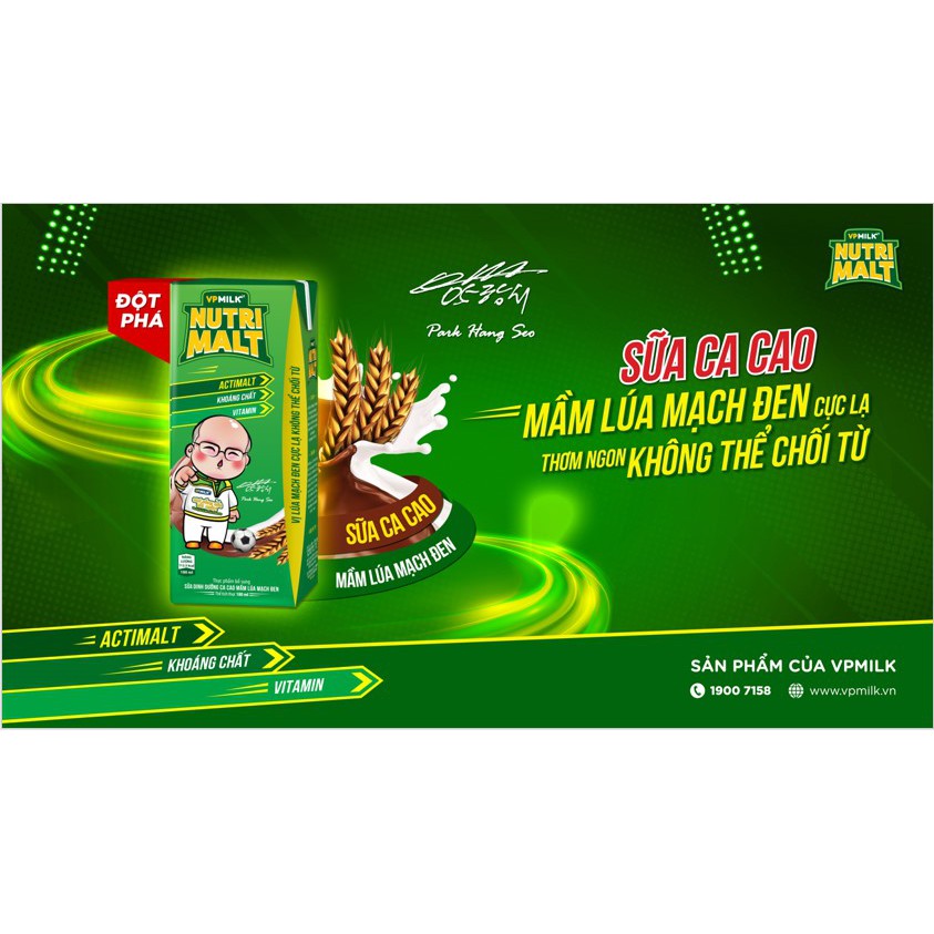 [Mã BMLTA50 giảm 50K đơn 150K] Sữa Ca Cao Mầm Lúa Mạch Đen VPMilk Nutrimalt Hộp 180ml (Thùng 48 Hộp)