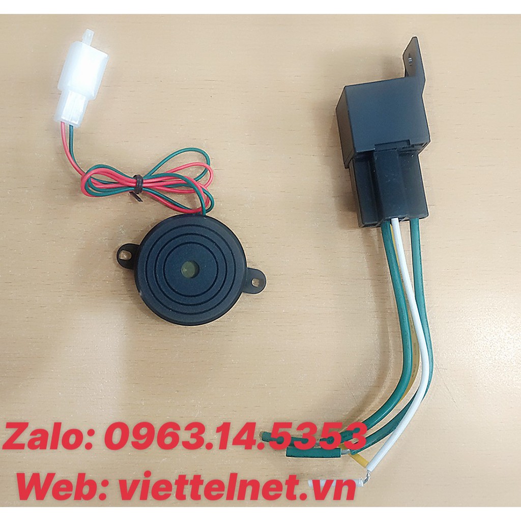 Phụ kiện LOA (còi hú), Rơ le (Relay) của Thiết bị định vị chống trộm xe máy Viettel -Smart Motor Viettel W1