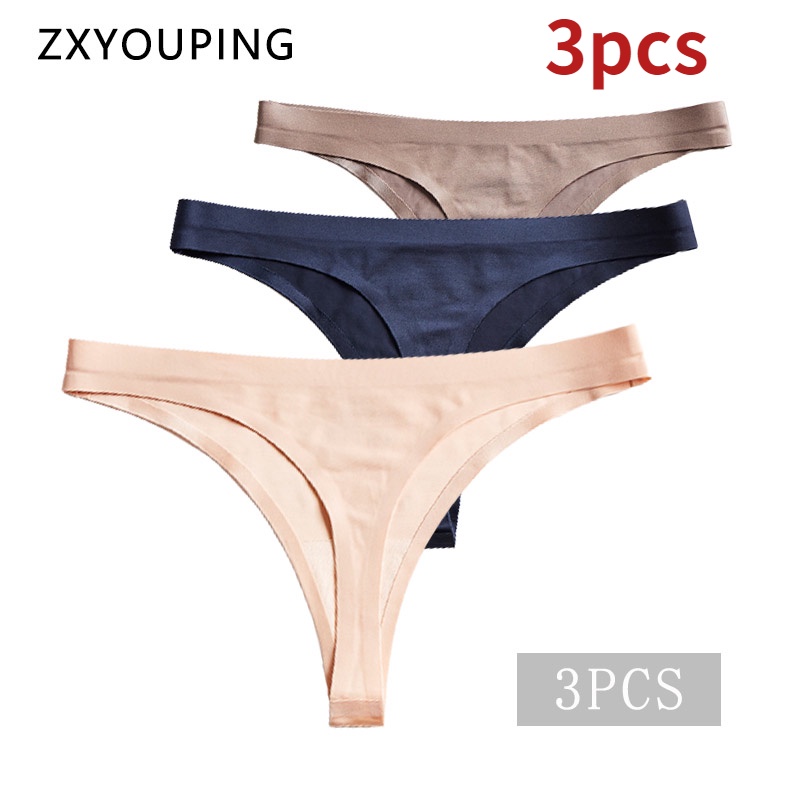 AOFEIQIKE Quần Lót Không Đường May Chất Liệu Lụa Lạnh Trong Suốt Size M-3XL Cho Nữ