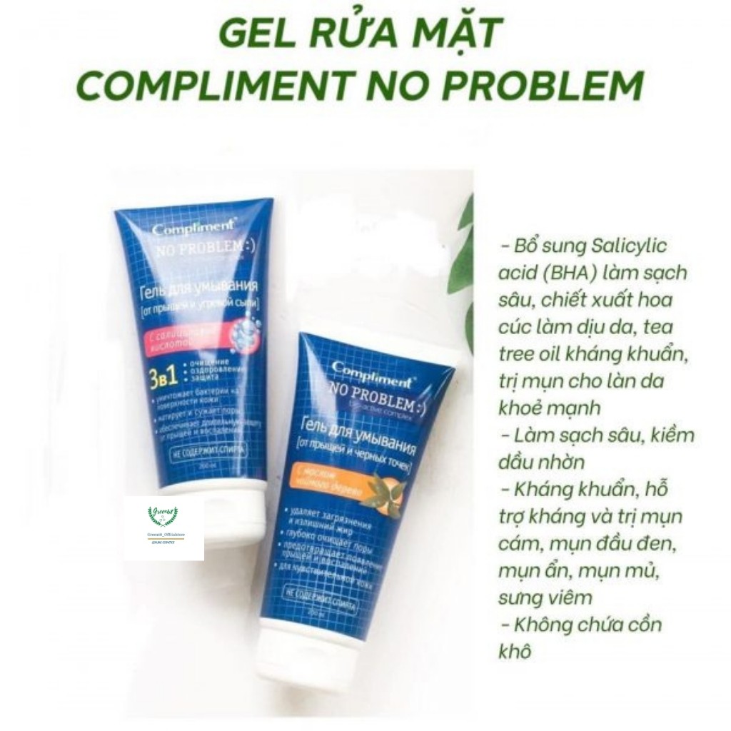 Sữa Rửa Mặt NO PROBLEM COMPLIEN 200ml Chiết Xuất Tràm Trà, Giảm Viêm Mụn Hàng Nga | BigBuy360 - bigbuy360.vn