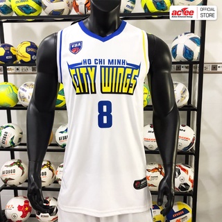 Áo thi đấu bóng rổ ho chi minh city wings vba 2021 - size 2xl - màu trắng - thanh lý
