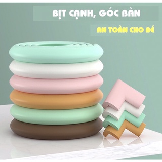Bọc cạnh bàn mút xốp bọc cạnh bàn mút xốp cuộn 2 mét, 4 miếng bịt góc nhọn bàn kính