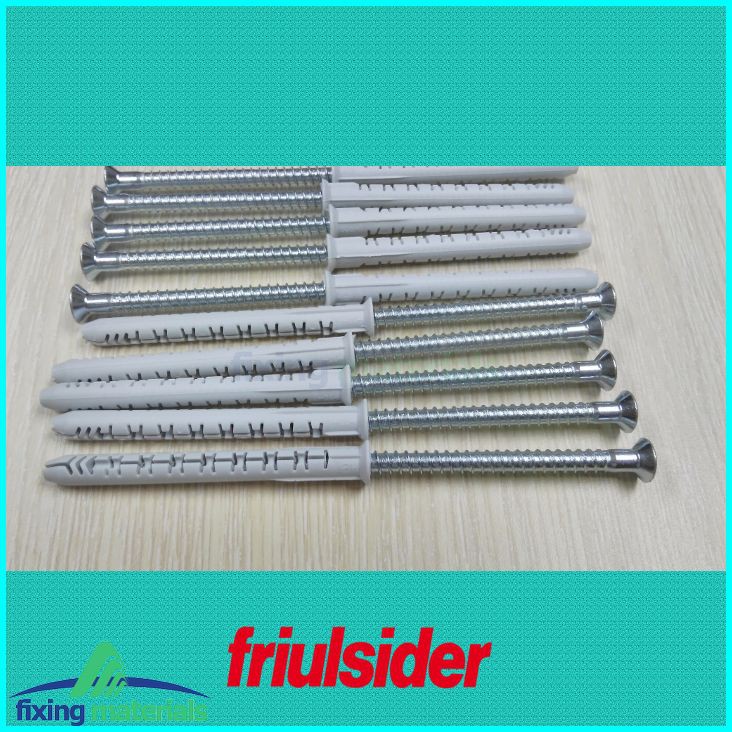 Túi 100 cái tắc kê nhựa cao cấp Friulsider X5-8x80 (SX tại Ý, kèm theo vít thép mạ kẽm đầu lục giác sao)