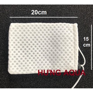Túi lọc hồ cá - túi lọc hồ cá 3D lưới tổ ong cao cấp giữ cặn cho hồ cá cảnh có dây rút