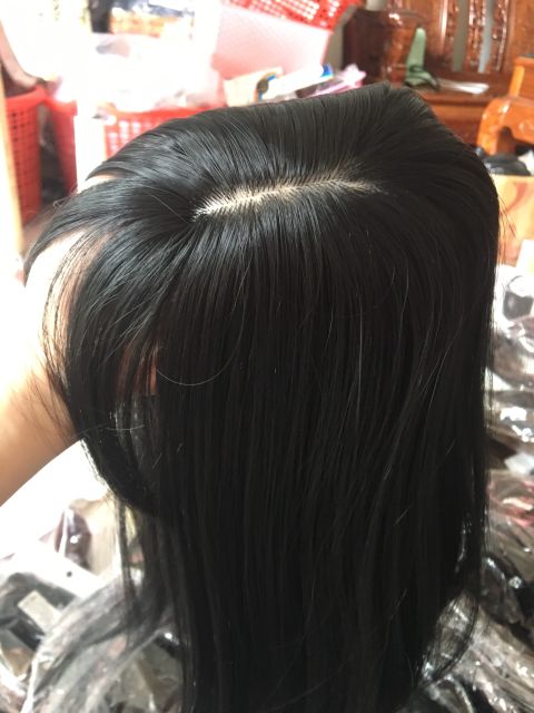 tóc giả nữ đẹp 🎁 FREESHIP 🎁 Giảm 5k khi nhập mã [TOCGIAHOT]Tóc che hói đỉnh đầu có da đầu mái thưa- tóc cao cấp